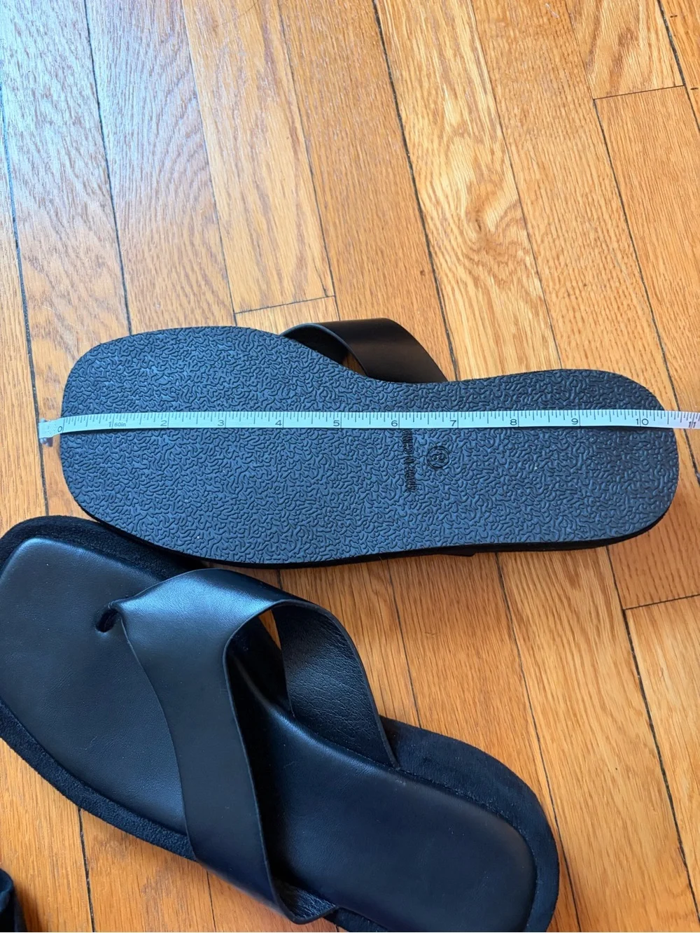 Black platform thong flip flop sandals 8
